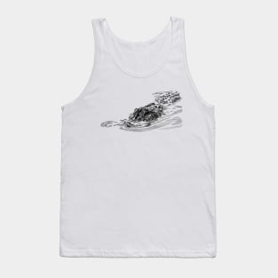 Crocodile Ink Drawing Tank Top